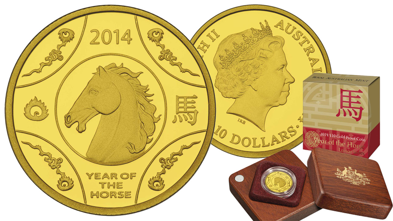 2014 HORSE AUSTRALIAN 1/4OZ GOLD