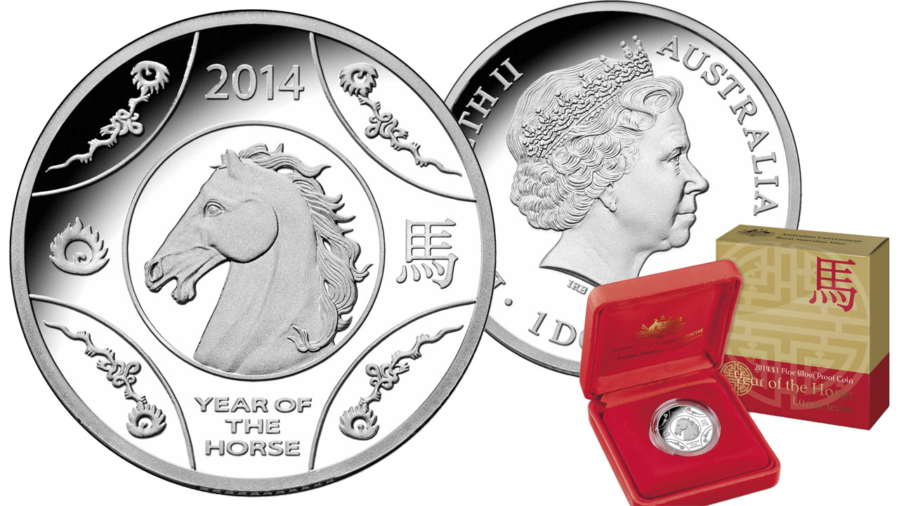 2014 Niue $1 Year of the Horse Baby Rocking Horse Lunar calendar Silver coin 