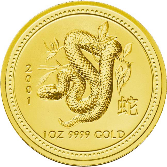 2001 YEAR OF THE SNAKE GOLD LUNAR SERIES I