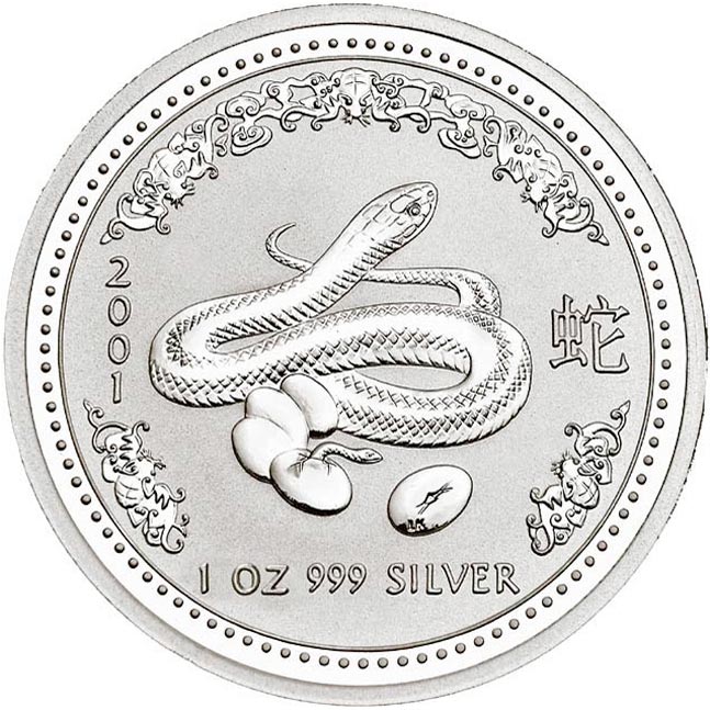 2001 YEAR OF THE SNAKE SILVER LUNAR SERIES I