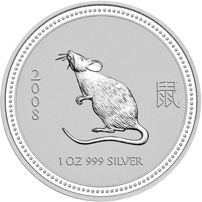 2008 YEAR OF THE MOUSE SILVER LUNAR SERIES 1