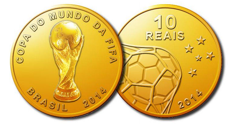 Russia FIFA Gold Coin World Cup 2014 Brasil Medal Footballer Soccer CCCP 2018 UK 