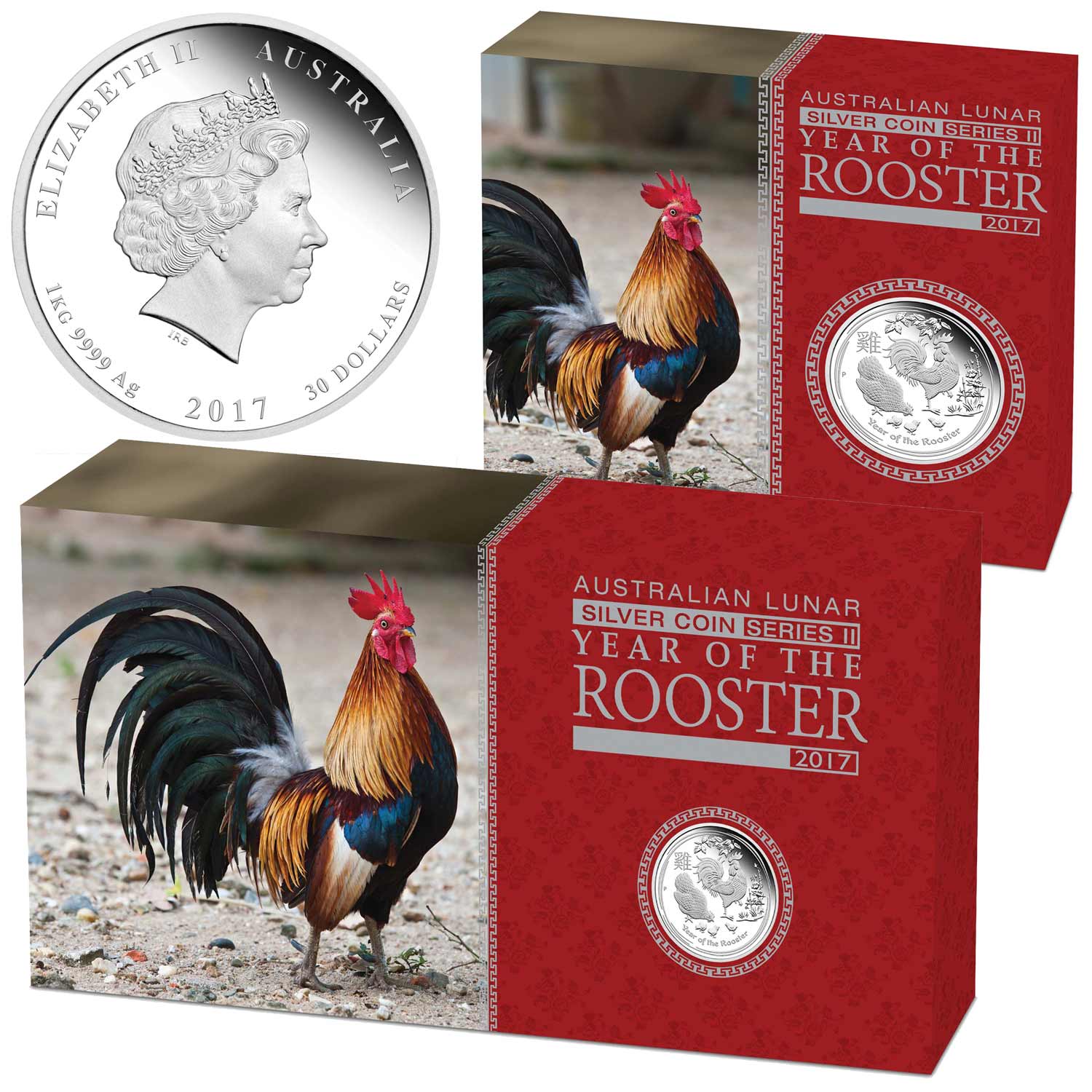 2017 1/2 oz Gem BU Australian Silver Year of the Rooster Coin Original Capsule 