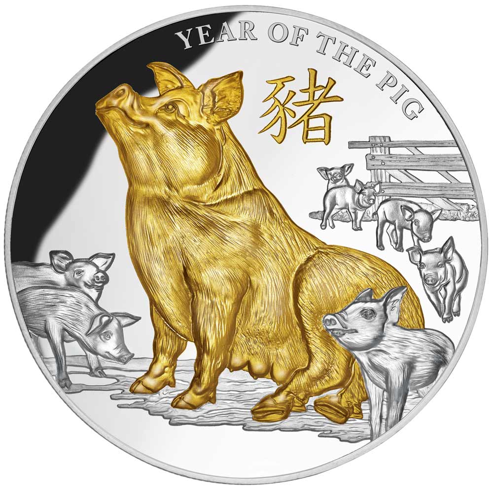 2019 Pig Souvenir Coin Chinese Zodiac Commemorative Coin Lucky Gifts Silver Ki 
