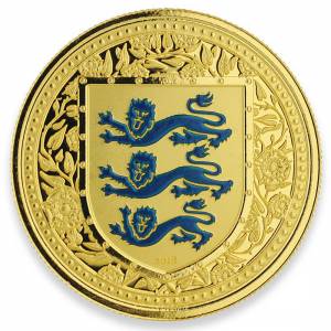 Royal Arms of England gold blue